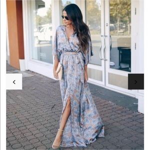 NWT Crack Of Dawn Floral Kimono Maxi Dress
